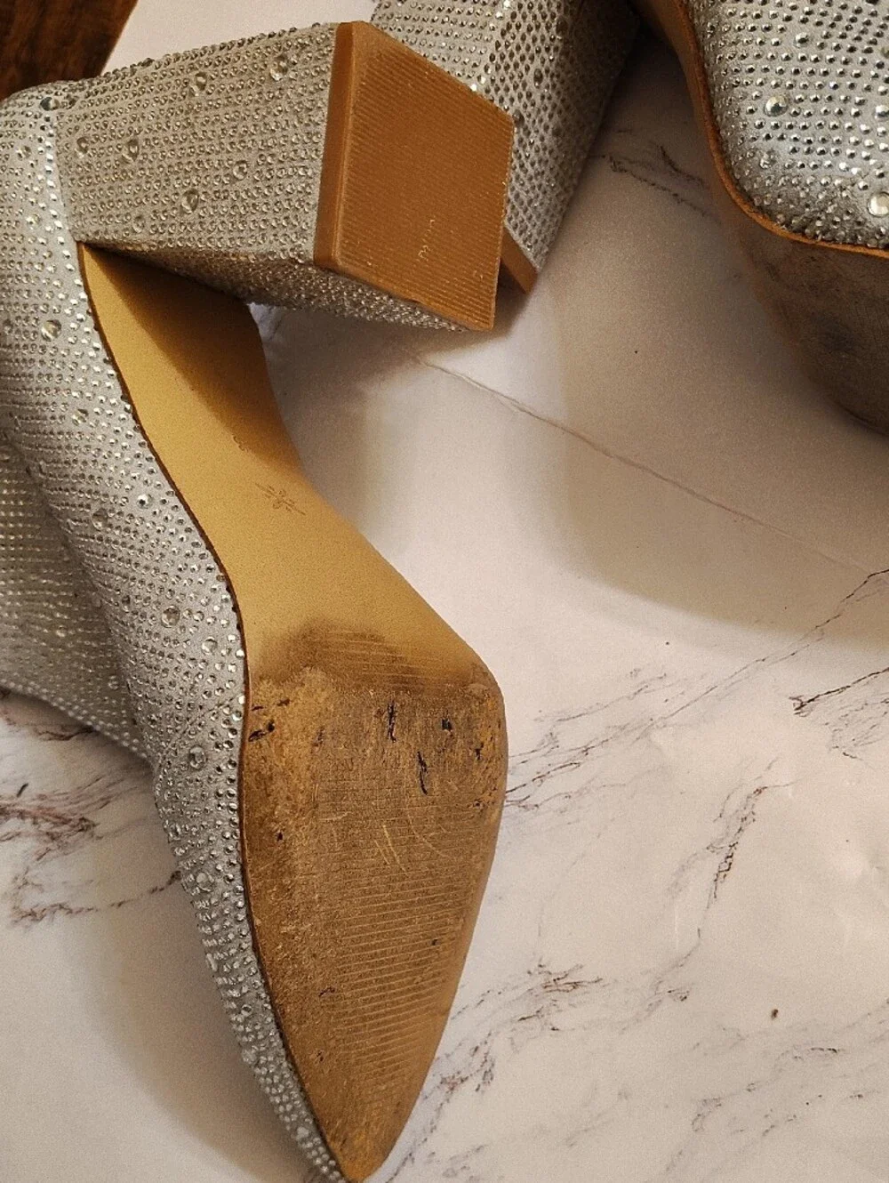 BCBGeneration Ivory Crystal-Embellished Ankle Booties